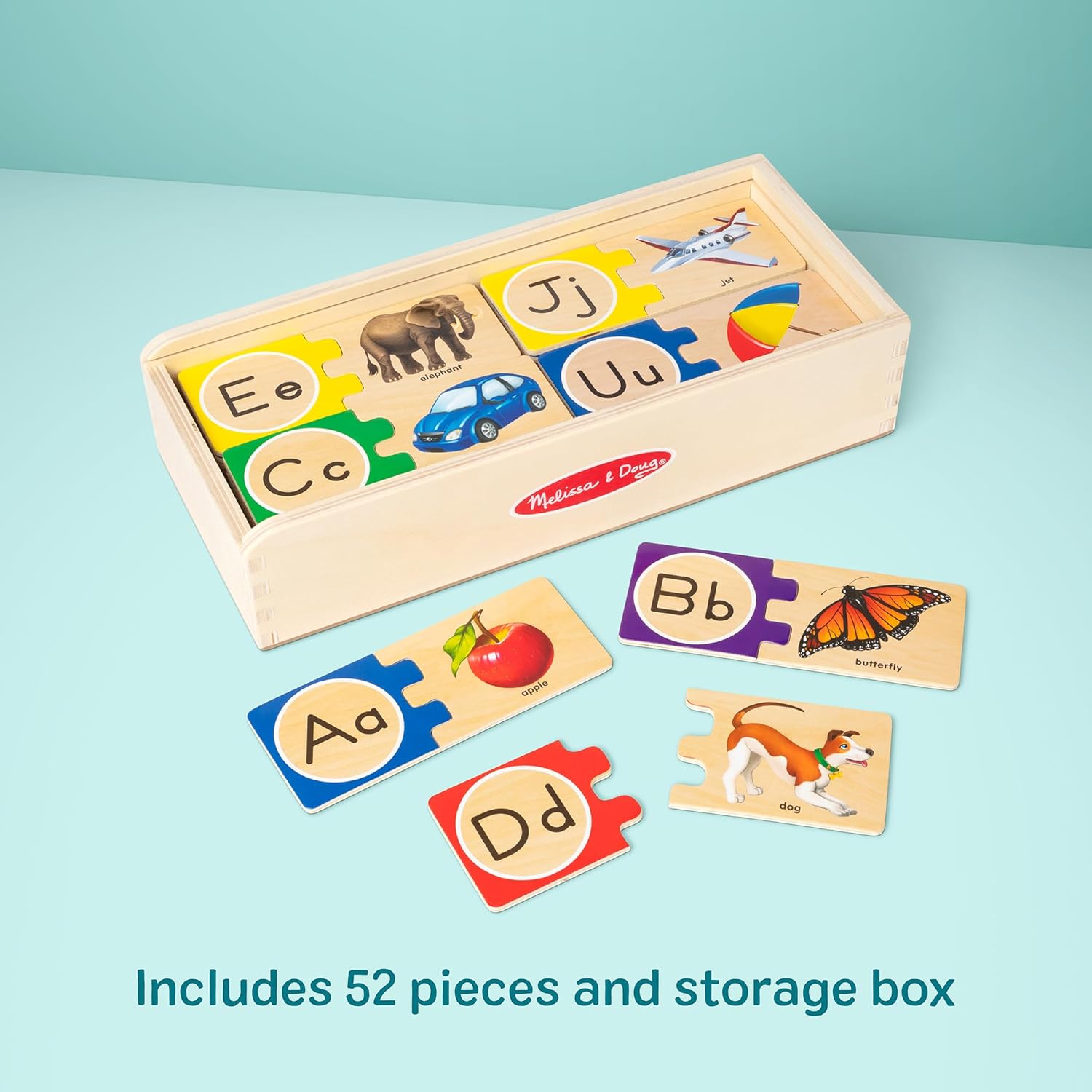 PROMOBILL Wooden Alphabet Matching Puzzle Set – Montessori Educational Learning Toy for Kids