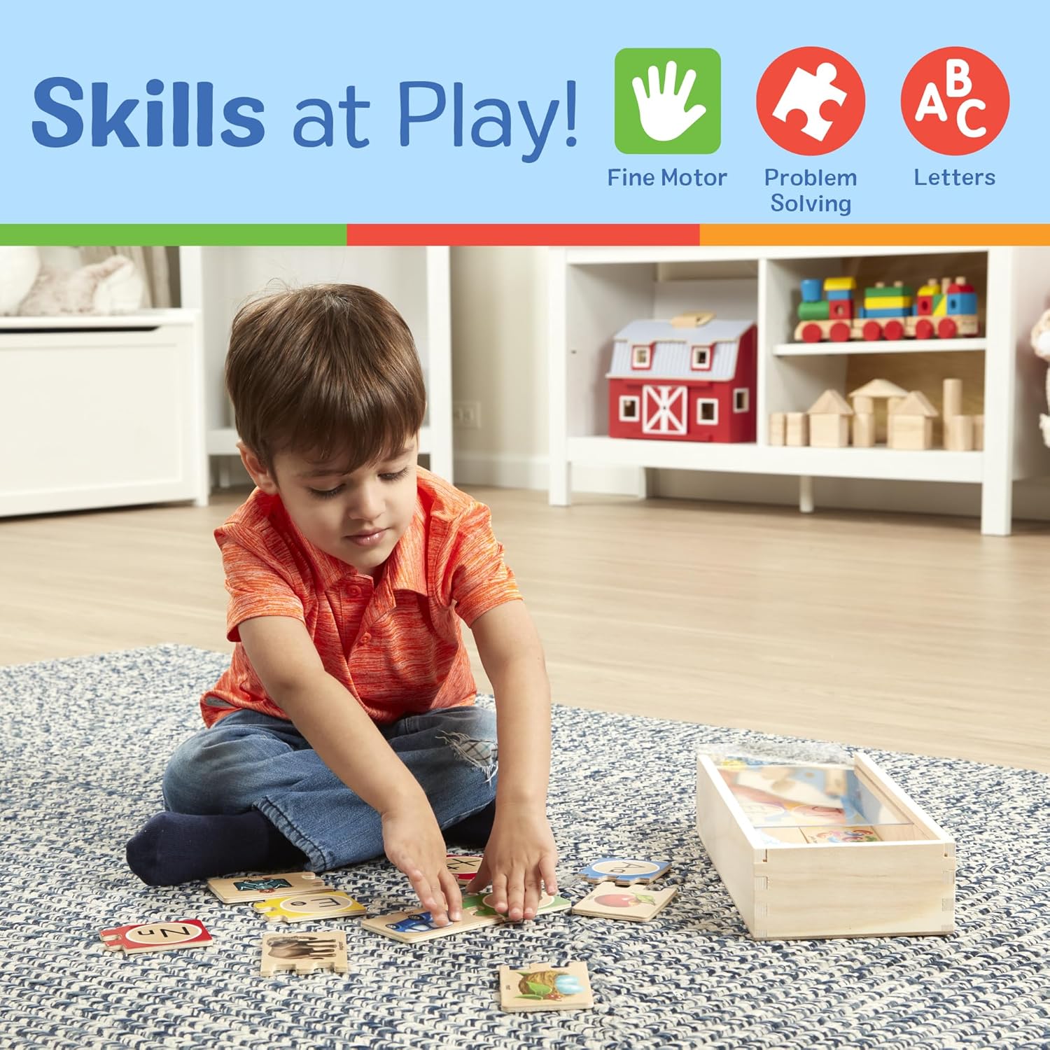 PROMOBILL Wooden Alphabet Matching Puzzle Set – Montessori Educational Learning Toy for Kids