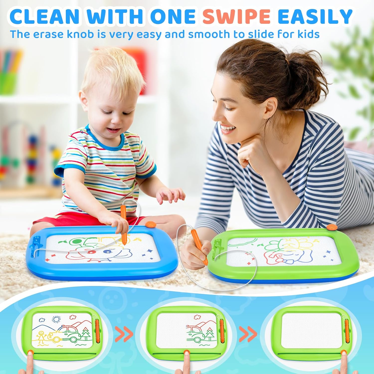 PROMOBILL LCD Writing Tablet for Kids – Reusable Educational Drawing & Learning Board (2 Pack)