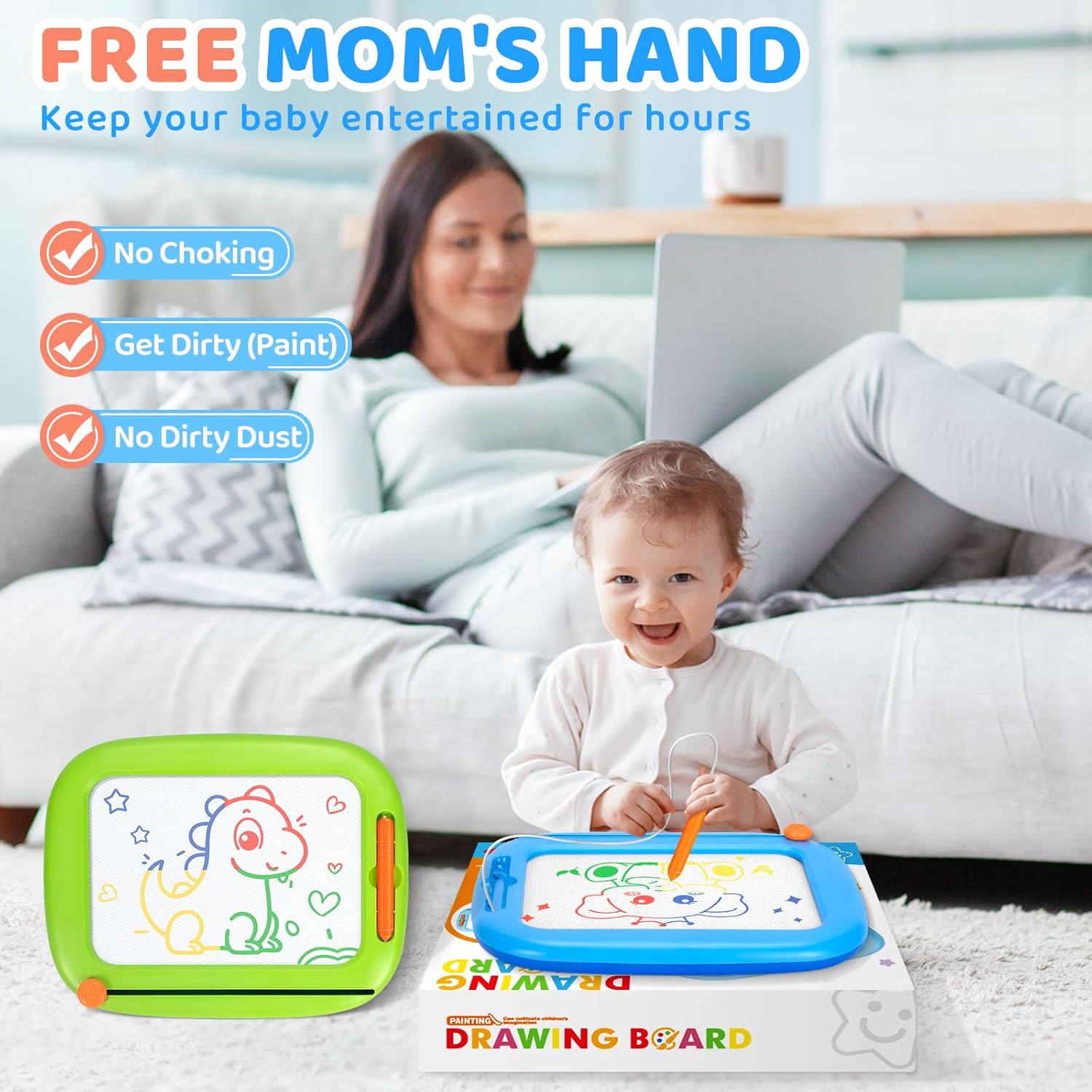 PROMOBILL LCD Writing Tablet for Kids – Reusable Educational Drawing & Learning Board (2 Pack)