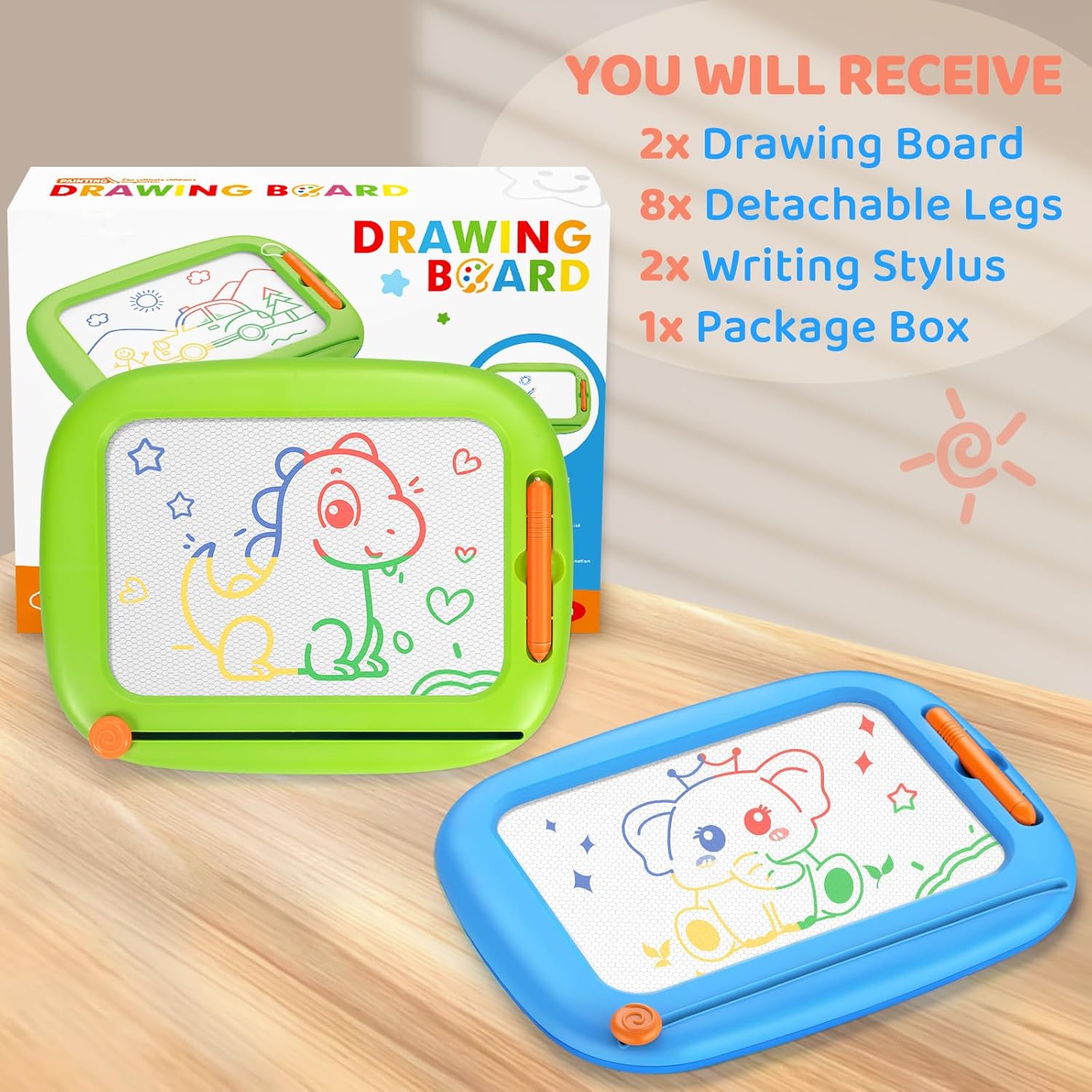 PROMOBILL LCD Writing Tablet for Kids – Reusable Educational Drawing & Learning Board (2 Pack)