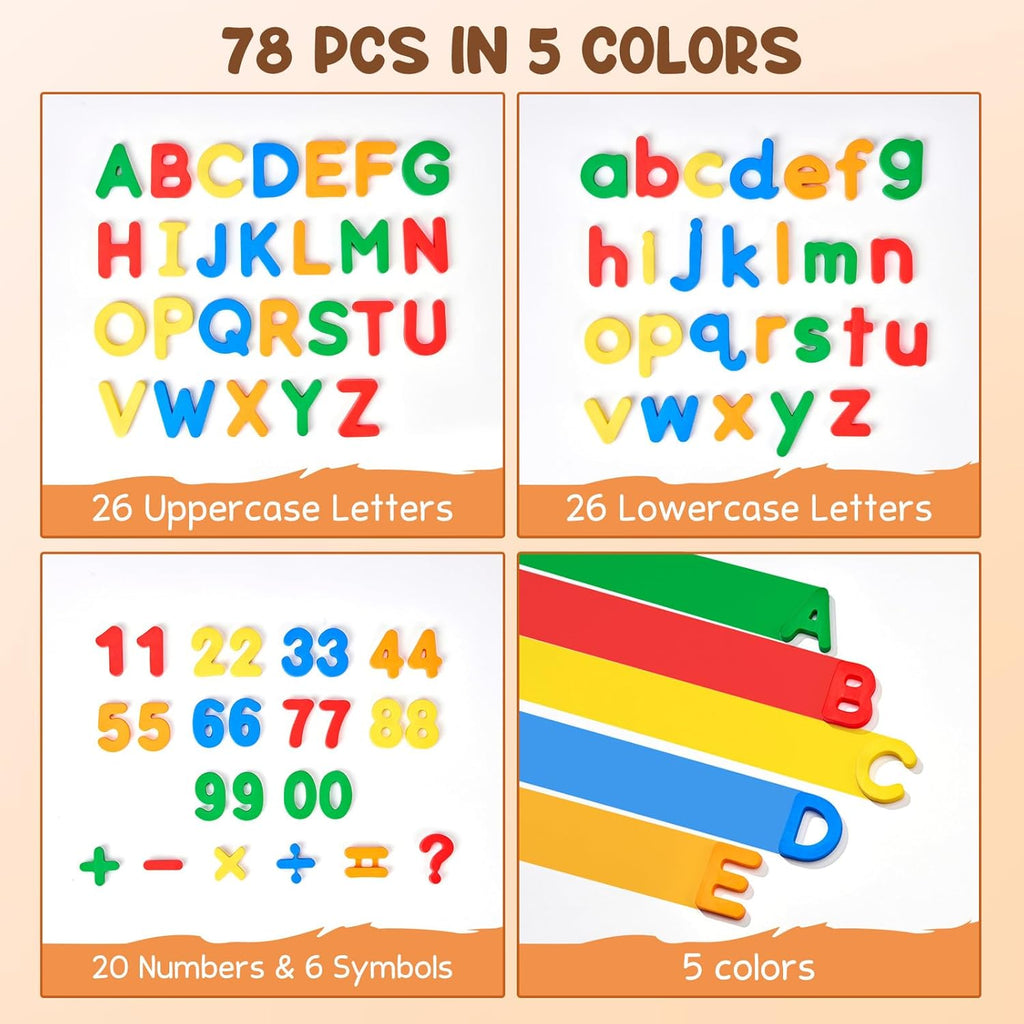 PROMOBILL Magnetic Alphabet & Number Letters Set – Educational Learning Toy for Kids with Storage Jar